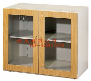 TMJ121-02 鋼木玻璃二層式公文櫃 90x48x7